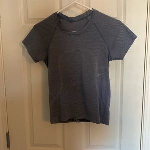 Blue Striped Lululemon Athletic Tee